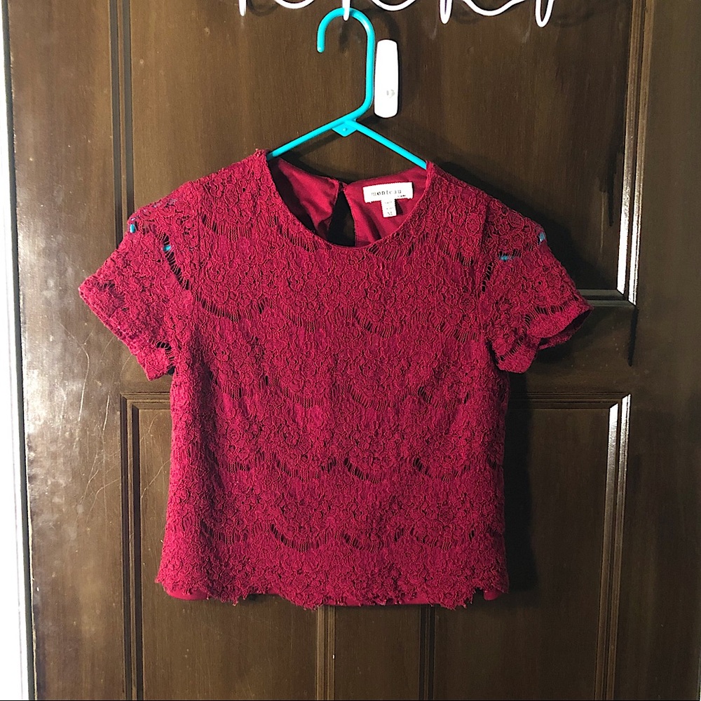 Red Lace Crop Top